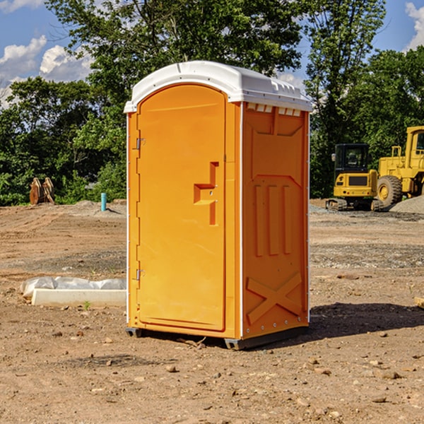 how often are the portable restrooms cleaned and serviced during a rental period in Orange County